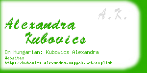 alexandra kubovics business card